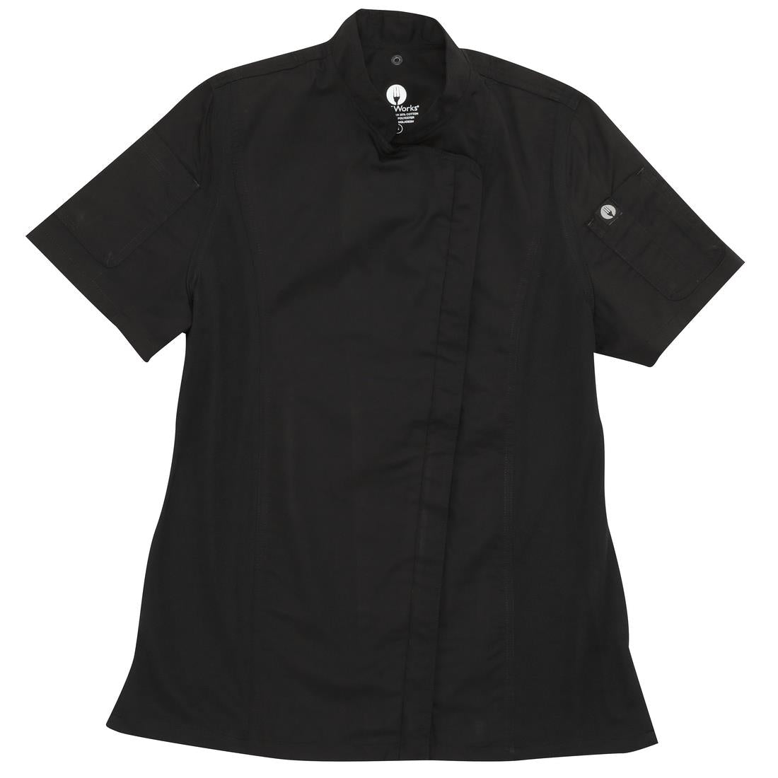 Veste de cuisine femme zippée légère Springfield Chef Works noire XXL — BB051-XXL