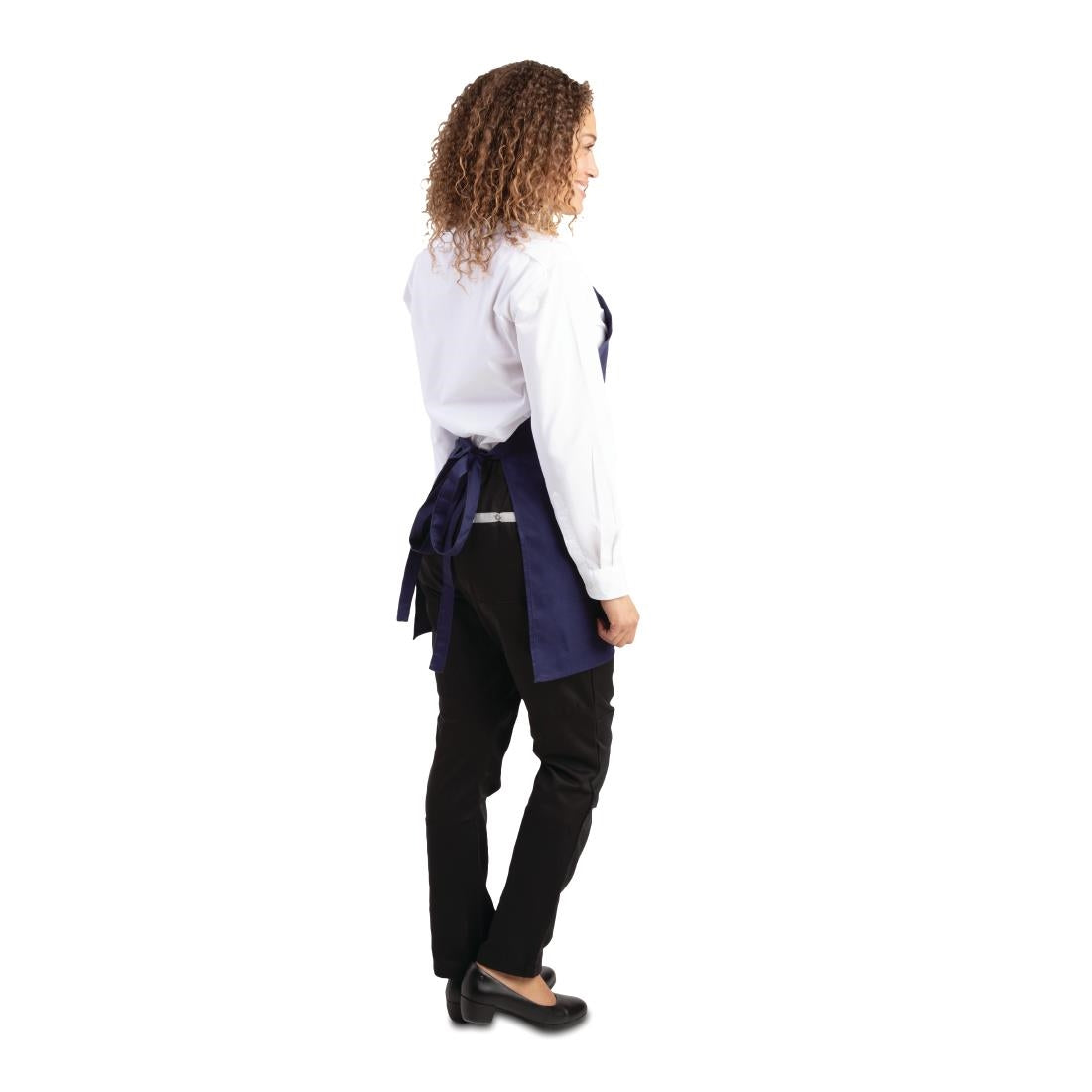 Tablier serveur col en V Whites bleu marine — BB137