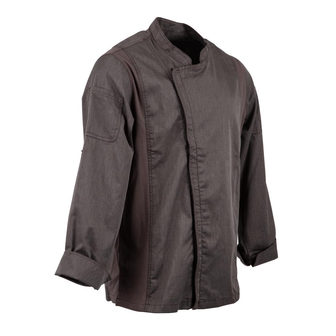 Veste de cuisine mixte légère à fermeture éclair Hartford Chef Works Urban gris graphite S — BB263-S