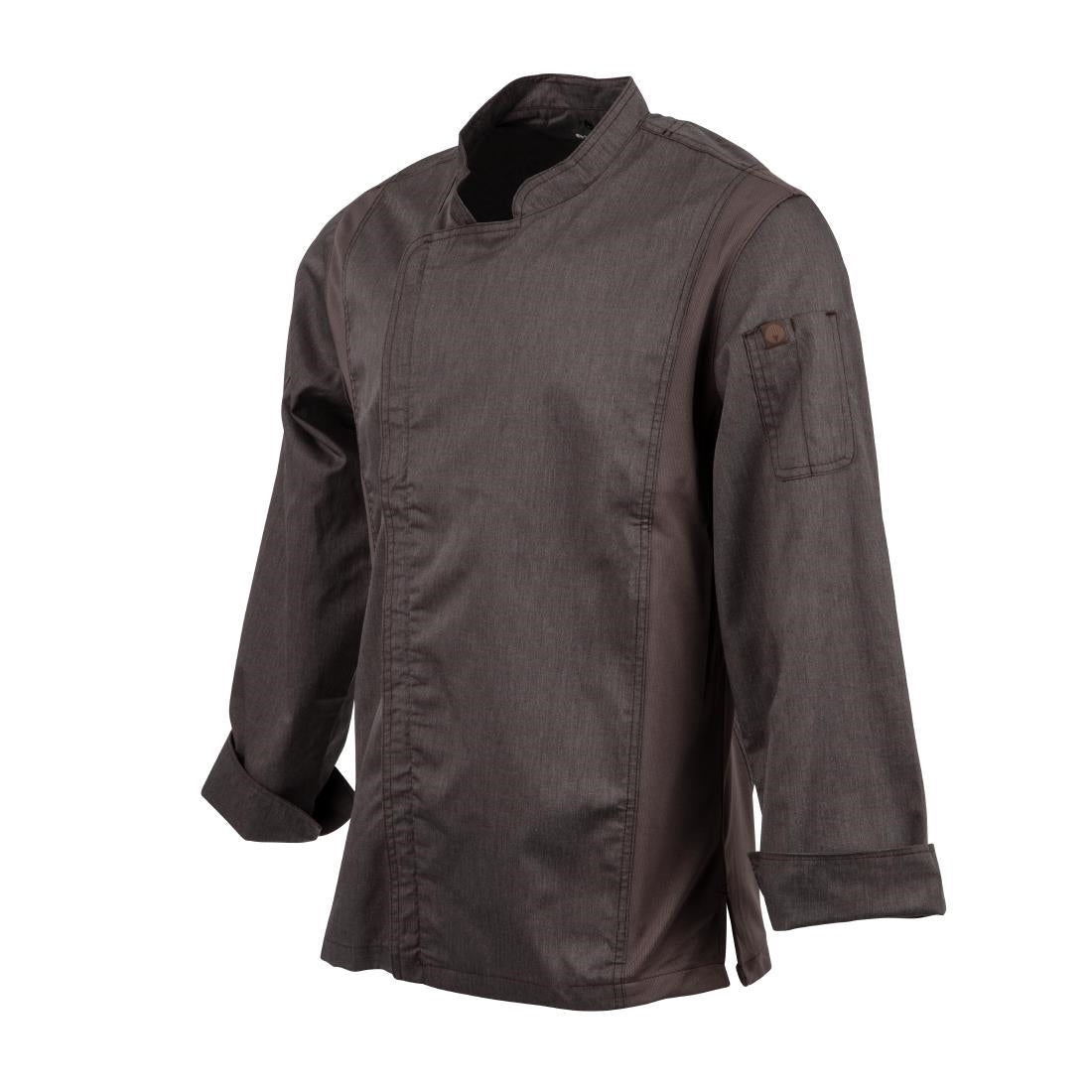 Veste de cuisine mixte légère à fermeture éclair Hartford Chef Works Urban gris graphite S — BB263-S