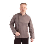 Veste de cuisine mixte légère à fermeture éclair Hartford Chef Works Urban gris graphite S — BB263-S