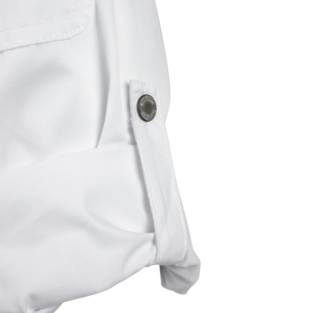 Veste de cuisine mixte légère à fermeture éclair Hartford Chef Works Urban blanche M — BB264-M