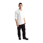 Veste de cuisine mixte légère à fermeture éclair Hartford Chef Works Urban blanche M — BB264-M