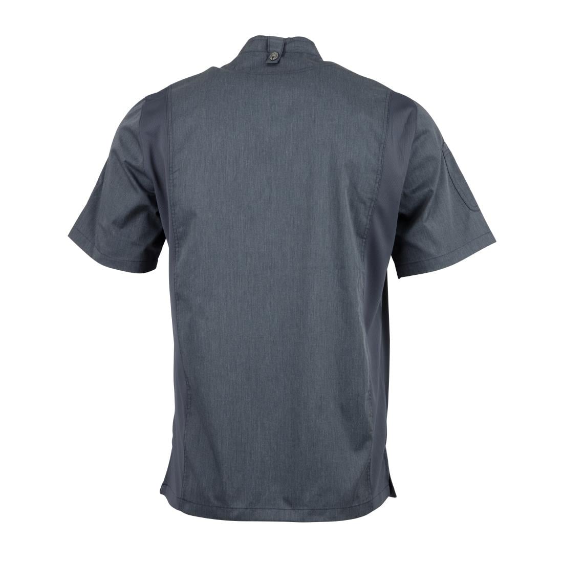 Veste de cuisine mixte légère manches courtes à fermeture éclair Springfield Chef Works Urban bleu encre XS — BB267-XS