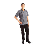 Veste de cuisine mixte légère manches courtes à fermeture éclair Springfield Chef Works Urban bleu encre XS — BB267-XS