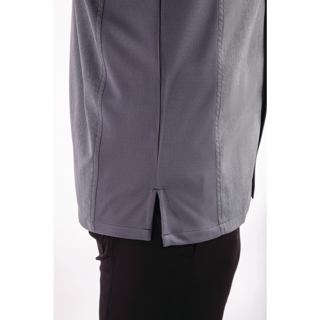 Veste de cuisine mixte légère manches courtes à fermeture éclair Springfield Chef Works Urban bleu encre XS — BB267-XS