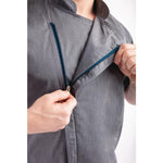 Veste de cuisine mixte légère manches courtes à fermeture éclair Springfield Chef Works Urban bleu encre XS — BB267-XS