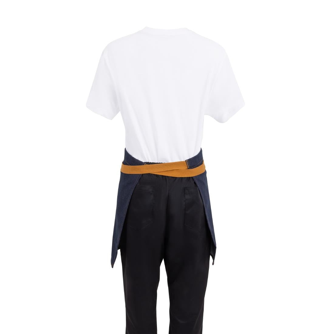 Tablier serveur Southside denim bleu et ceinture ocre — BB465