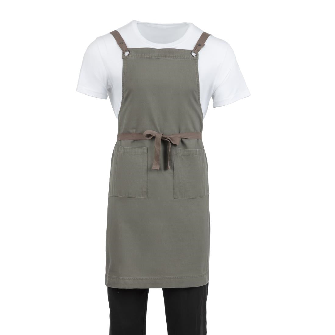 Tablier bavette en coton Southside kaki — BB684