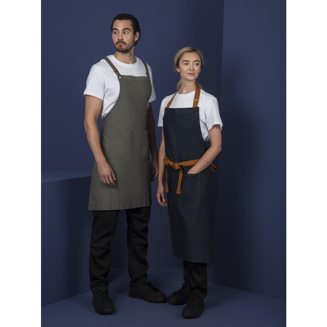 Tablier bavette en coton Southside kaki — BB684