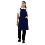Tablier bavette en coton Southside bleu marine — BB686
