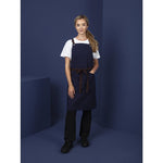 Tablier bavette en coton Southside bleu marine — BB686