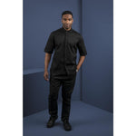 Veste de cuisine mixte col officier Southside noire M — BB711-M