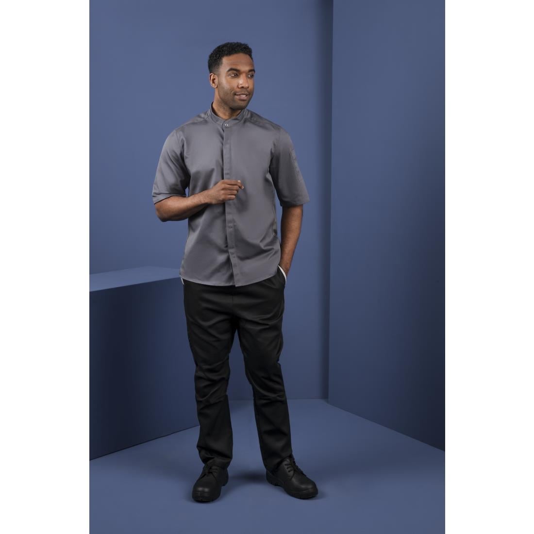 Veste col officier Southside gris anthracite - Taille S — BB712-S