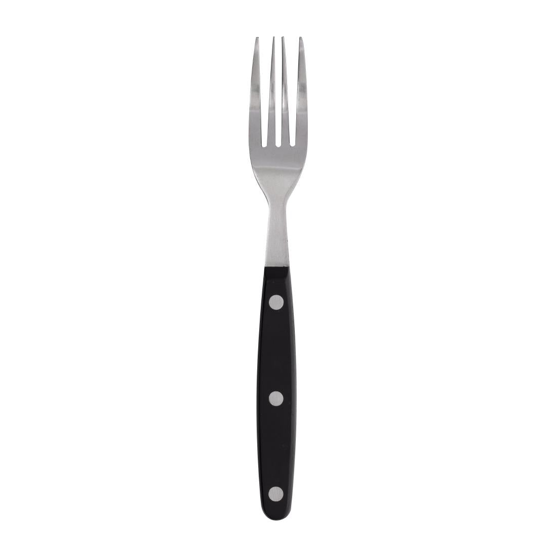 Fourchettes à viande Olympia manche noir (lot de 12) — C135