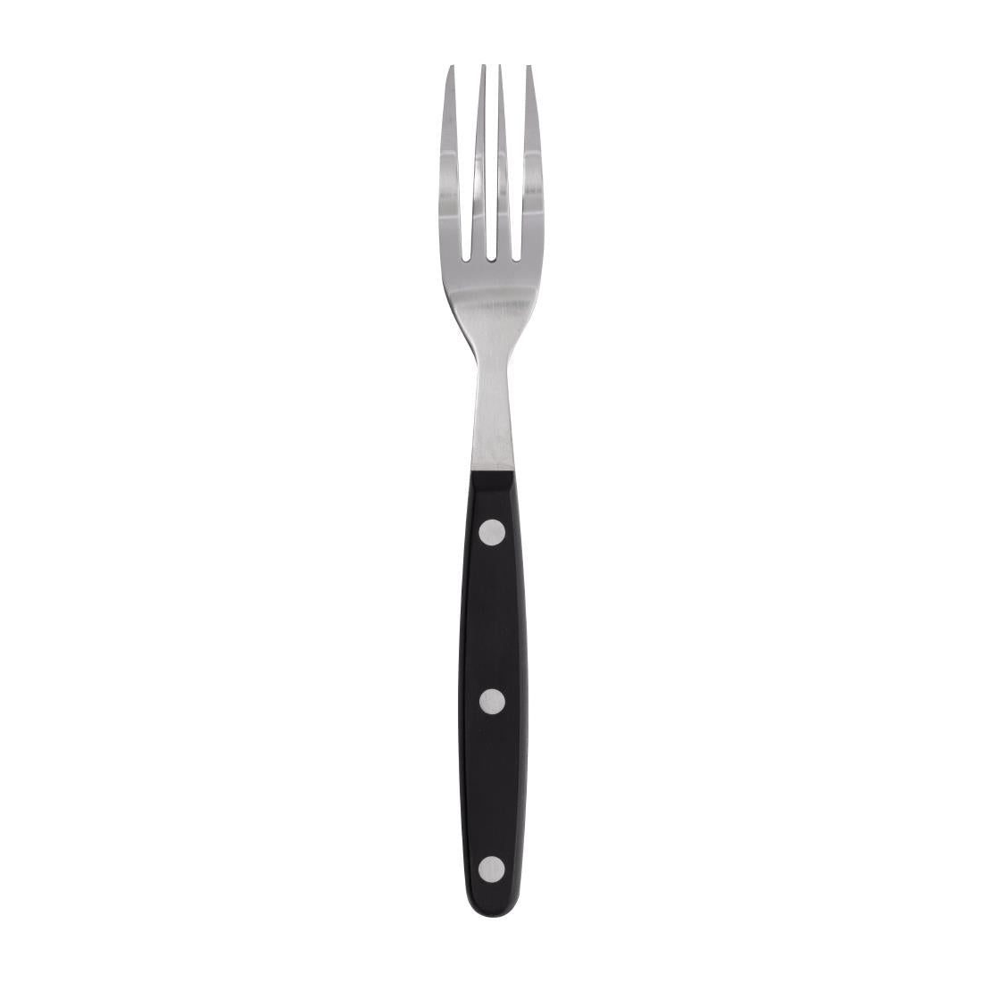 Fourchettes à viande Olympia manche noir (lot de 12) — C135
