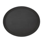 Plateau ovale antidérapant en polypropylène noir Olympia Kristallon 685mm — C162