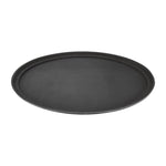 Plateau ovale antidérapant en polypropylène noir Olympia Kristallon 685mm — C162