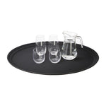 Plateau ovale antidérapant en polypropylène noir Olympia Kristallon 685mm — C162
