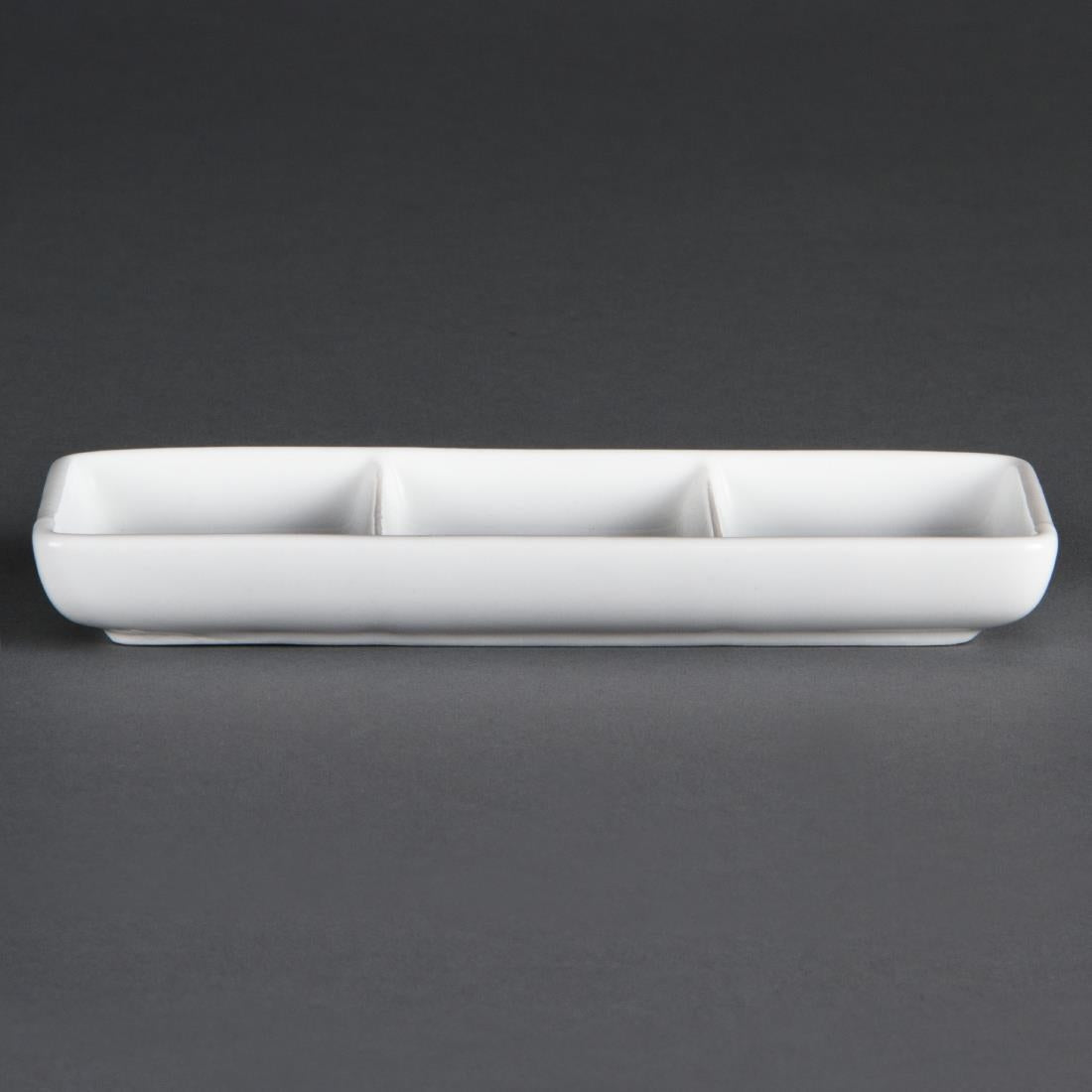 Plats 3 compartiments Olympia Whiteware (lot de 12) — C336