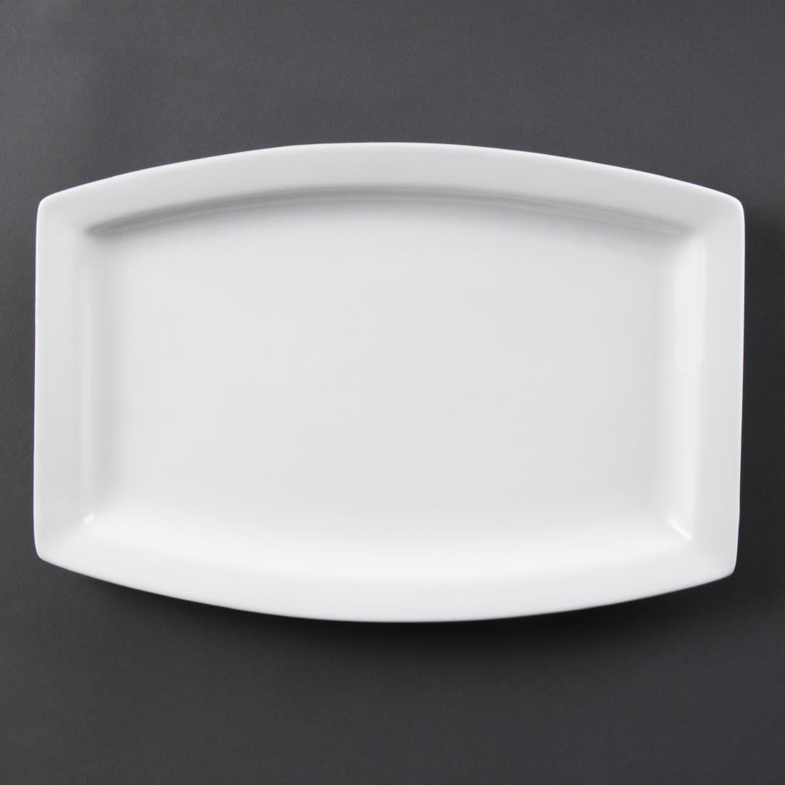 Assiettes rectangulaires Olympia Whiteware 320mm (lot de 6) — C361