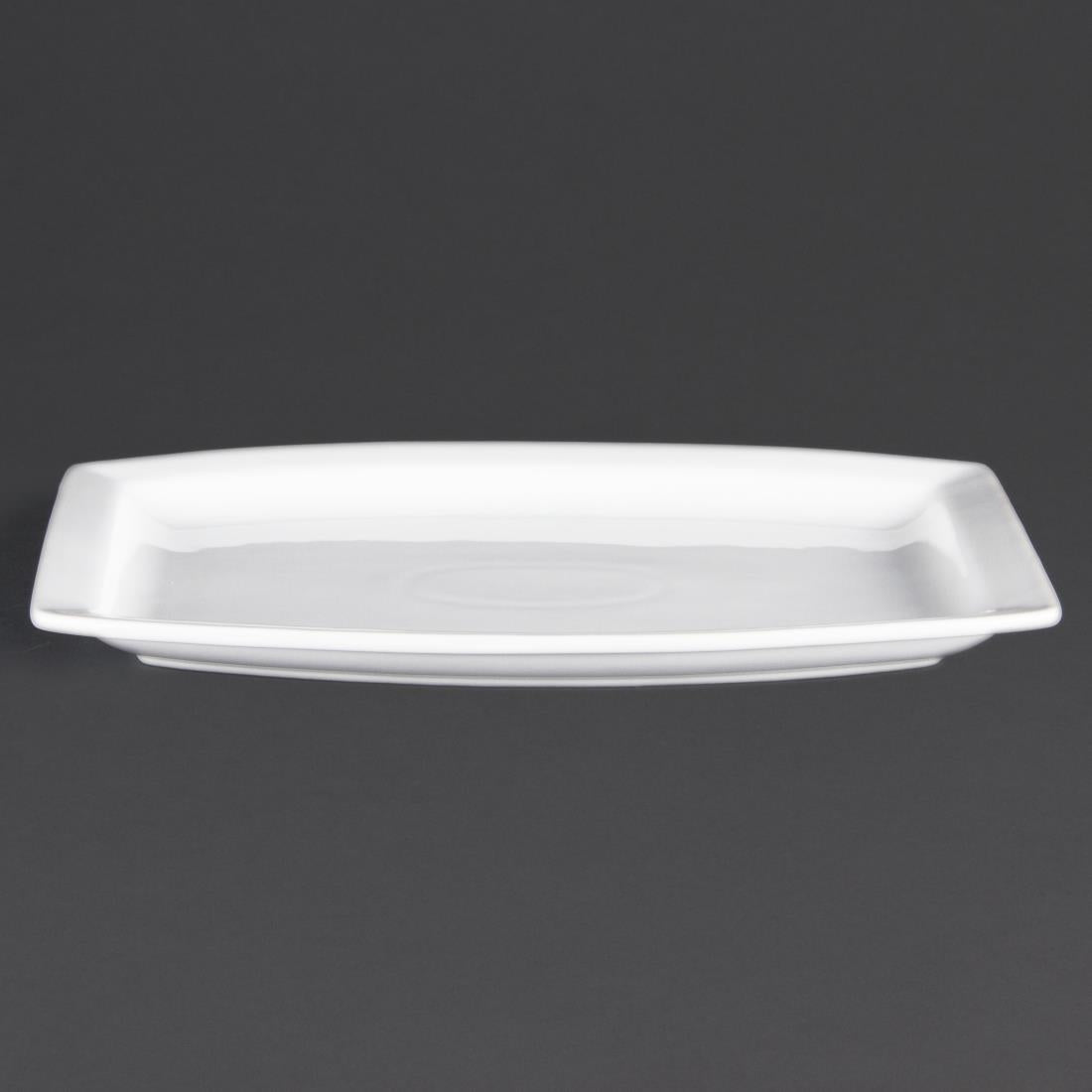 Assiettes rectangulaires Olympia Whiteware 320mm (lot de 6) — C361