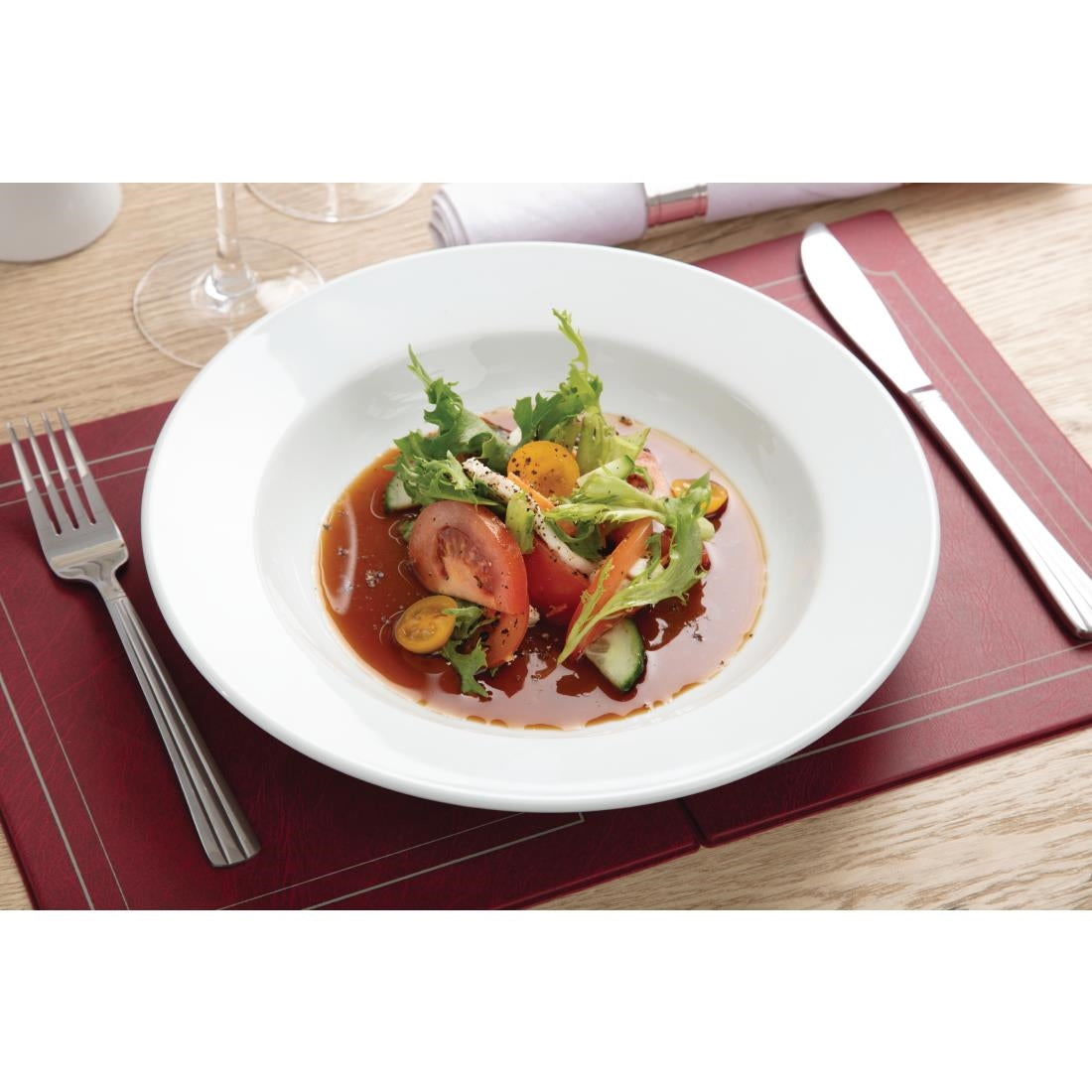 Assiettes Creuses Blanches Olympia 270mm (lot de 6) — C363