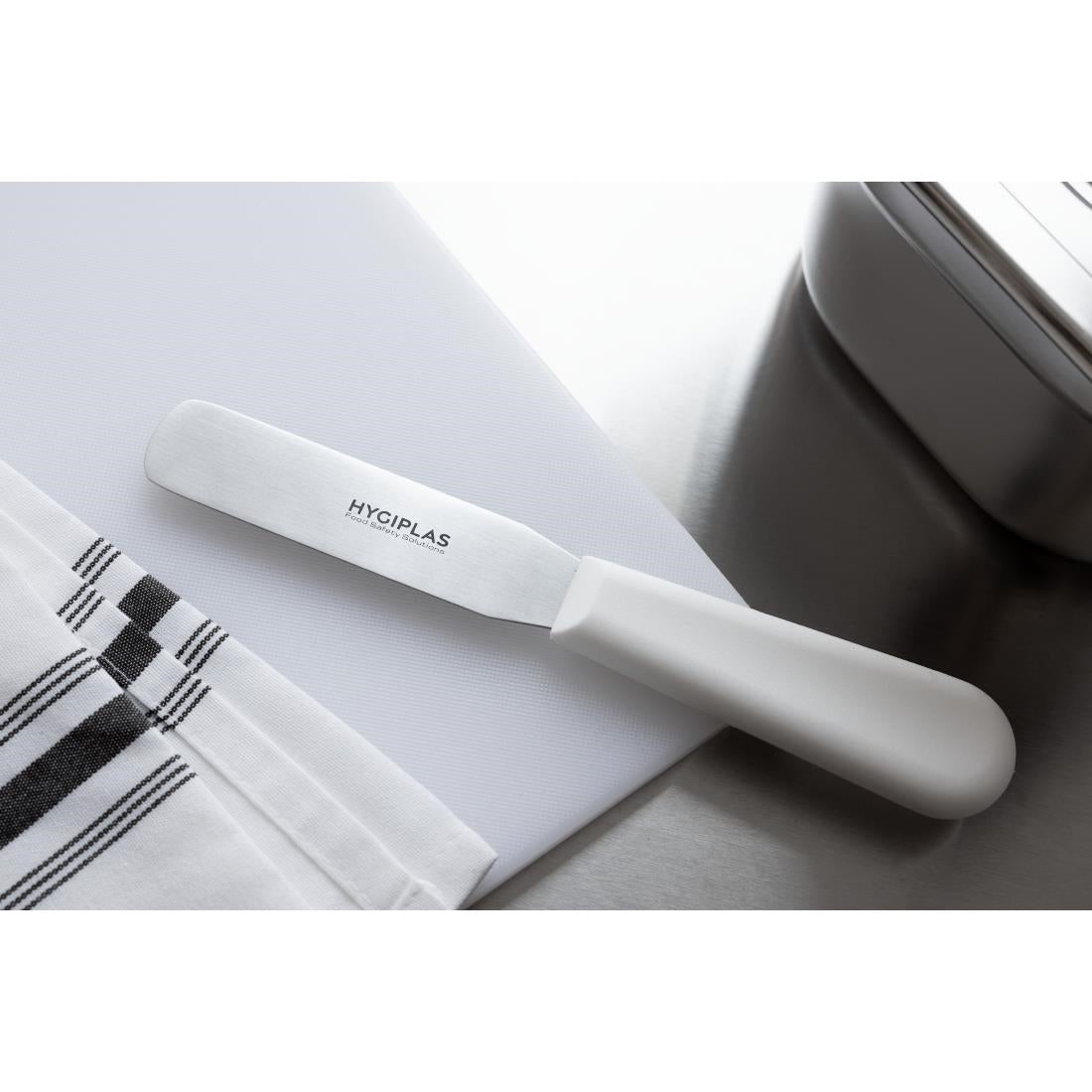 Couteau spatule droit Hygiplas blanc 100mm — C538