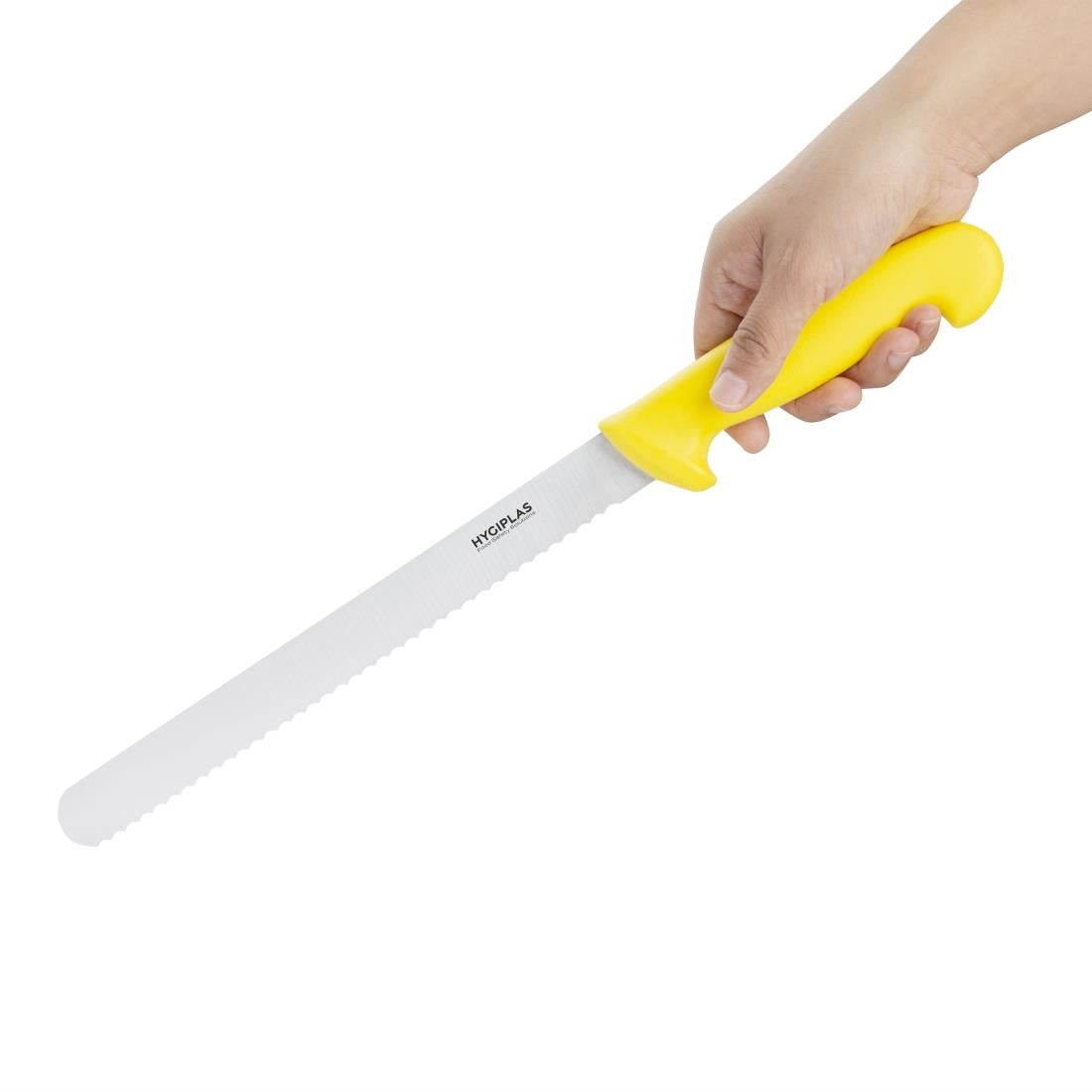 Couteau à trancher denté Hygiplas jaune 248mm — C810