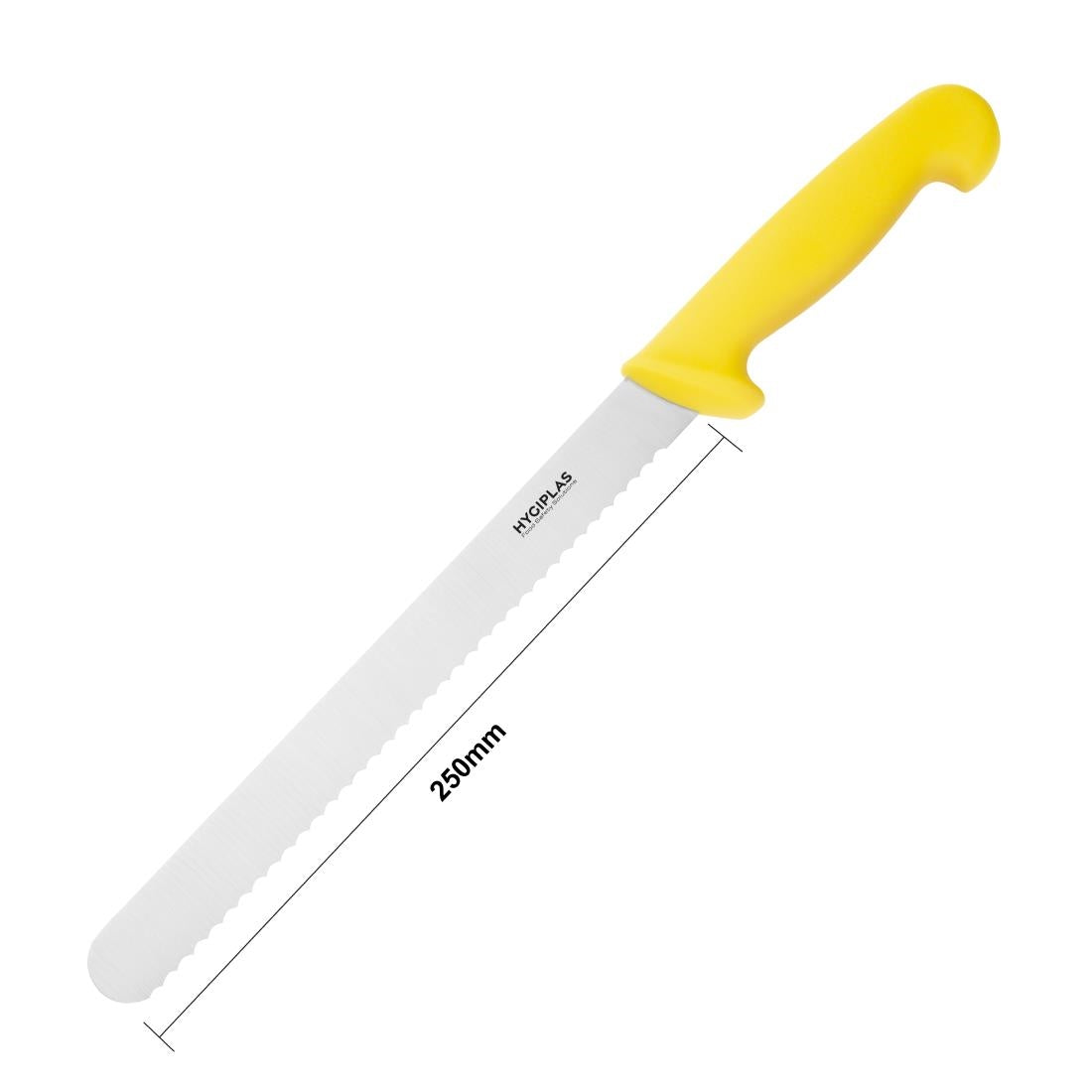 Couteau à trancher denté Hygiplas jaune 248mm — C810