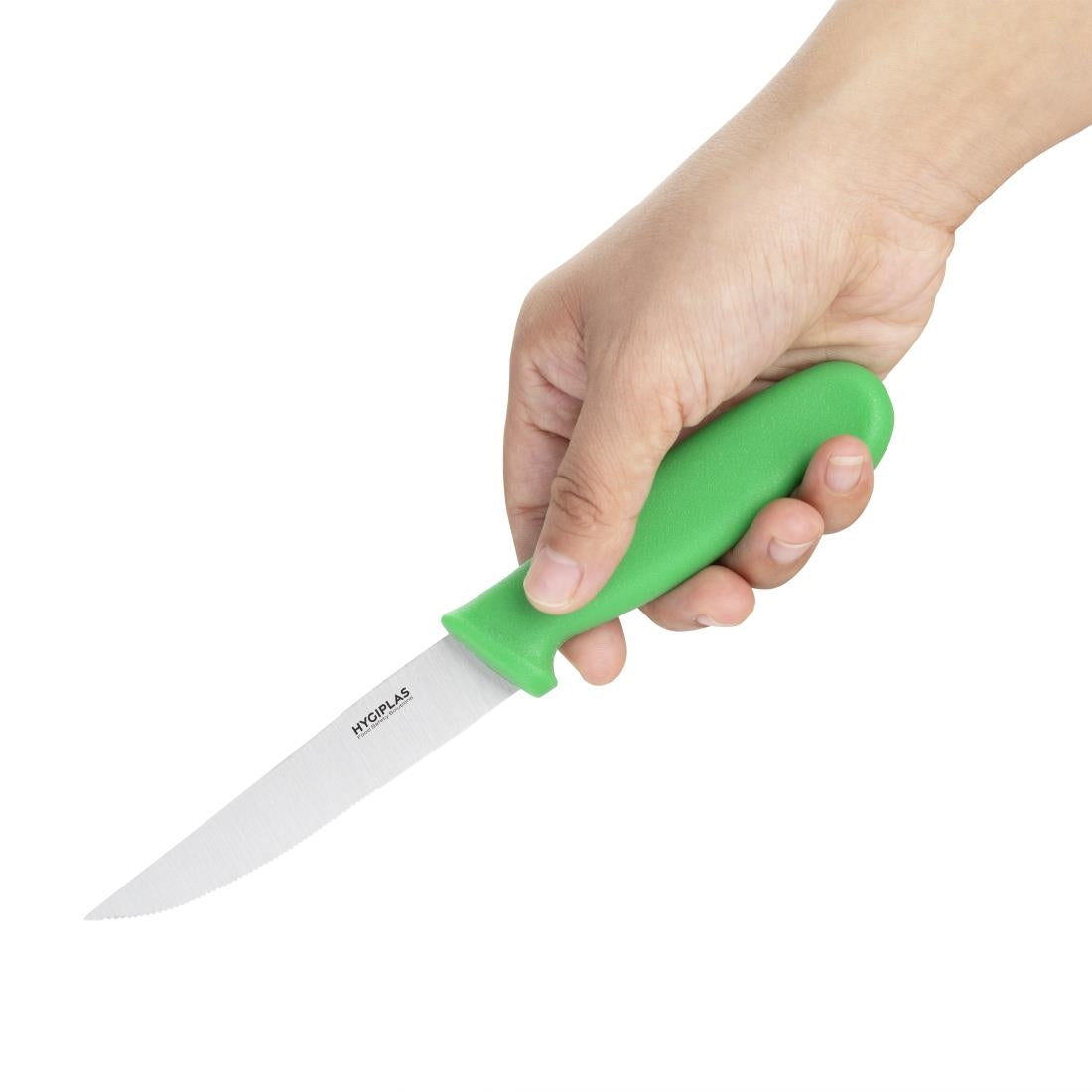 Couteau dentelé Hygiplas vert 105mm — C862