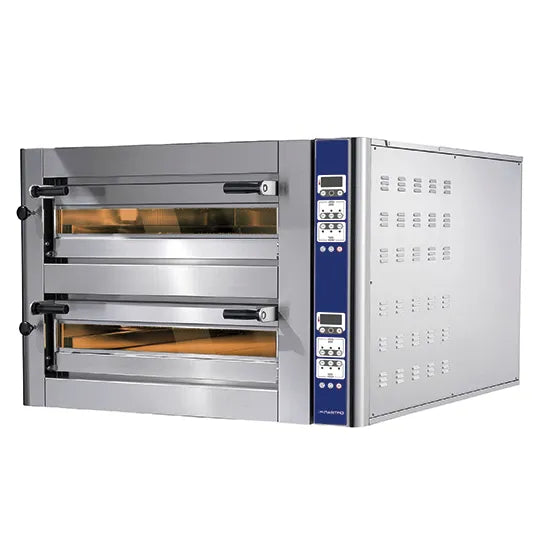 Four à pizza électrique pour 4+4 pizzas diamètre 350 mm, contrôle électronique