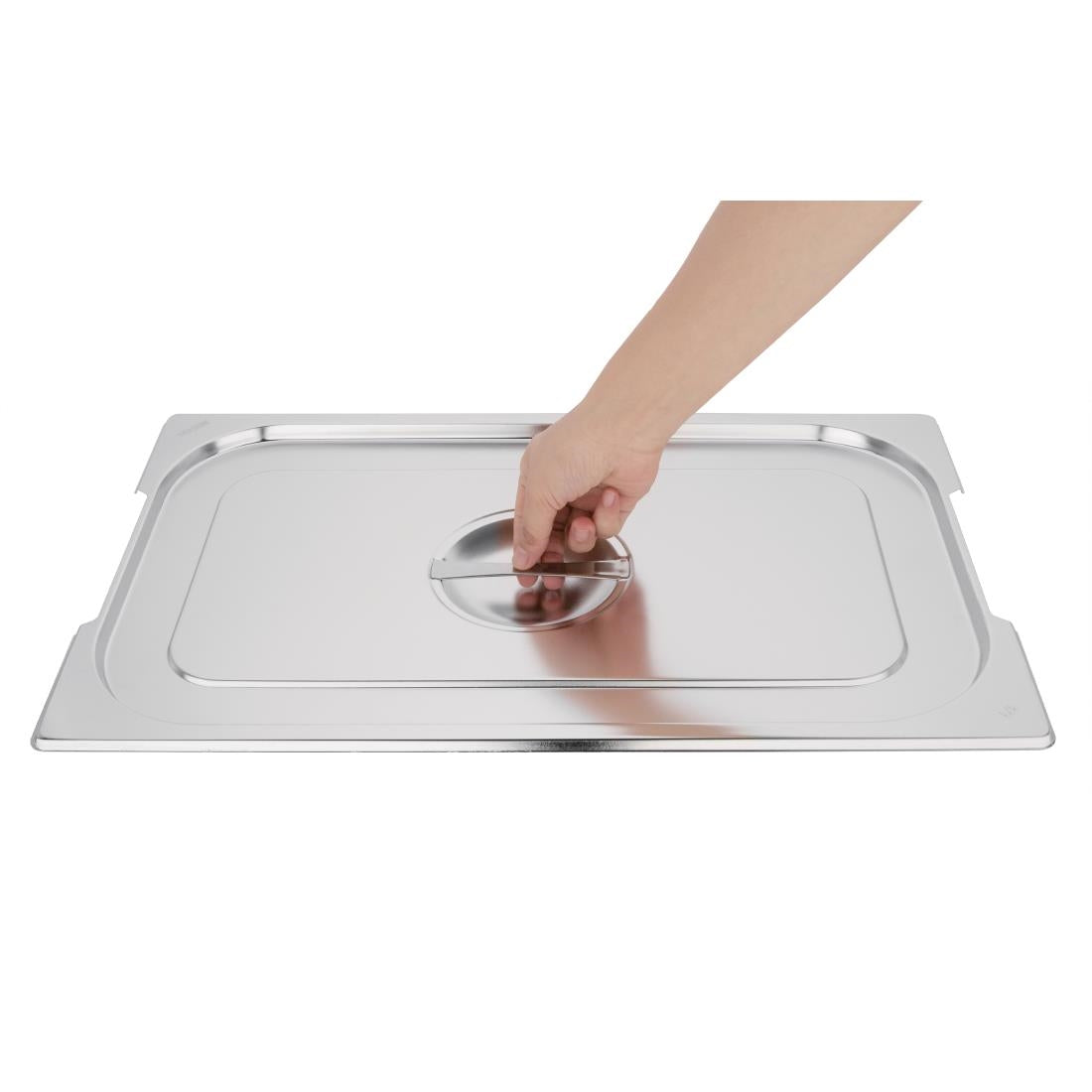 Couvercle inox GN 1/1 avec poignée Vogue — CB181