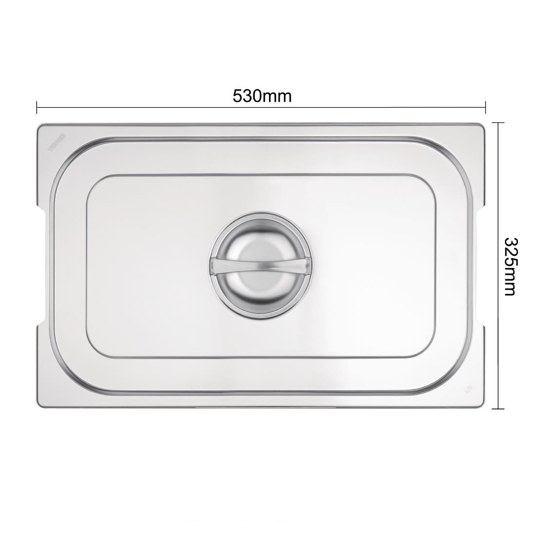 Couvercle inox GN 1/1 avec poignée Vogue — CB181