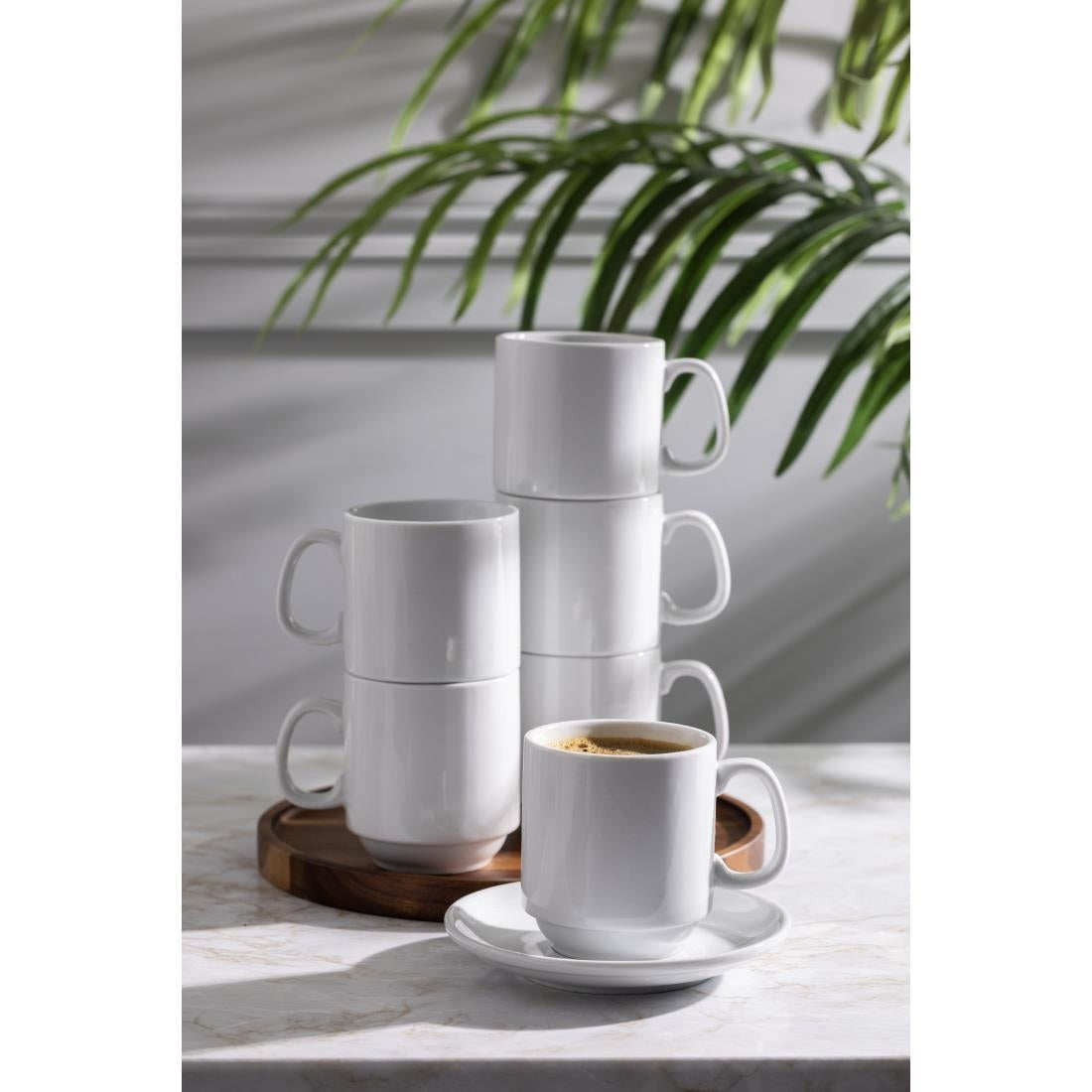 Mugs empilables blancs 284ml Olympia (lot de 12) — CB461