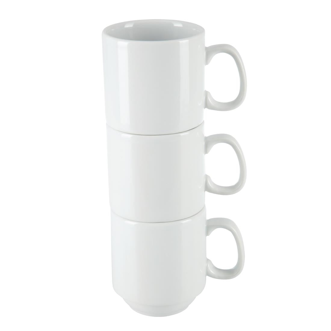 Mugs empilables blancs 284ml Olympia (lot de 12) — CB461