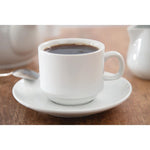 Tasse à thé empilable blanche whiteware Olympia 200ml (lot de 12) — CB467