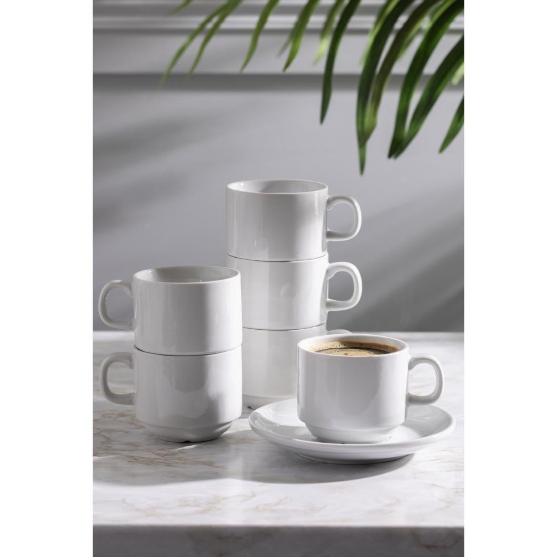 Soucoupes Empilables Olympia Whiteware (lot de 12) — CB468
