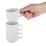 Tasse à thé empilable blanche whiteware Olympia 200ml (lot de 12) — CB467