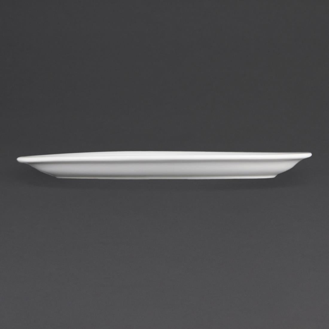 Assiettes Ovales Blanches Olympia 250mm (lot de 6) — CB477