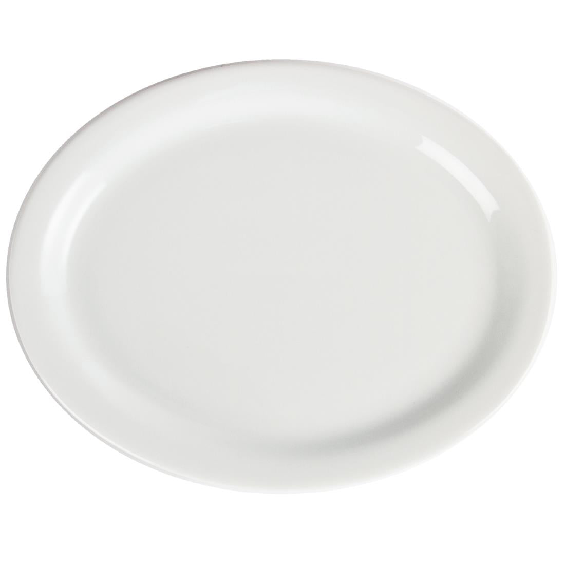 Assiettes Ovales Blanches Olympia 250mm (lot de 6) — CB477