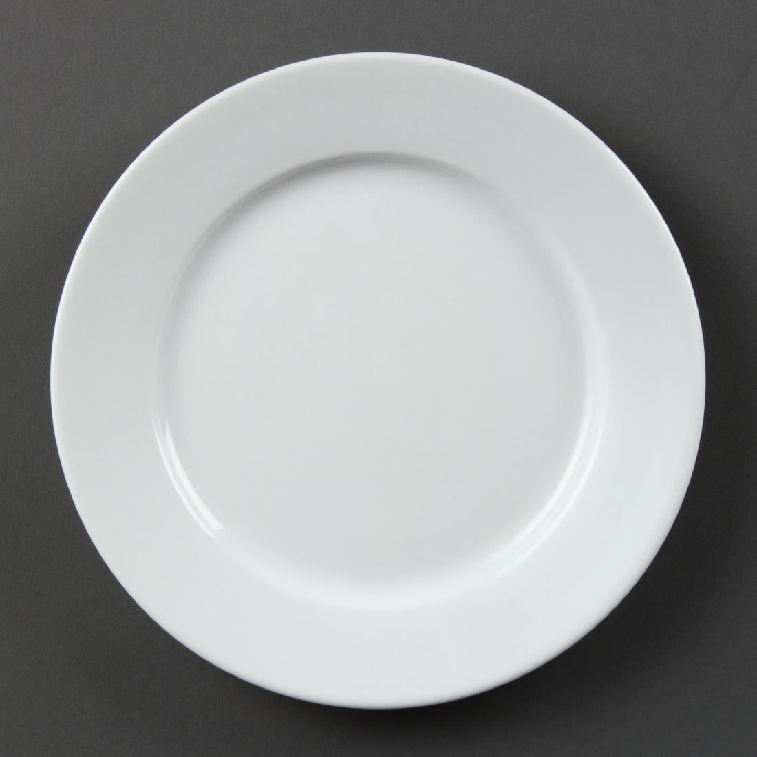 Assiettes À Bord Large Blanches Olympia 202mm (lot de 12) — CB479