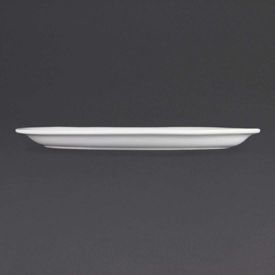 Assiettes Ovales Blanches Olympia 295mm (lot de 6) — CB484