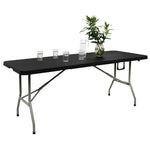 Table pliante rectangulaire Bolero noire 1,8 m — HZ169