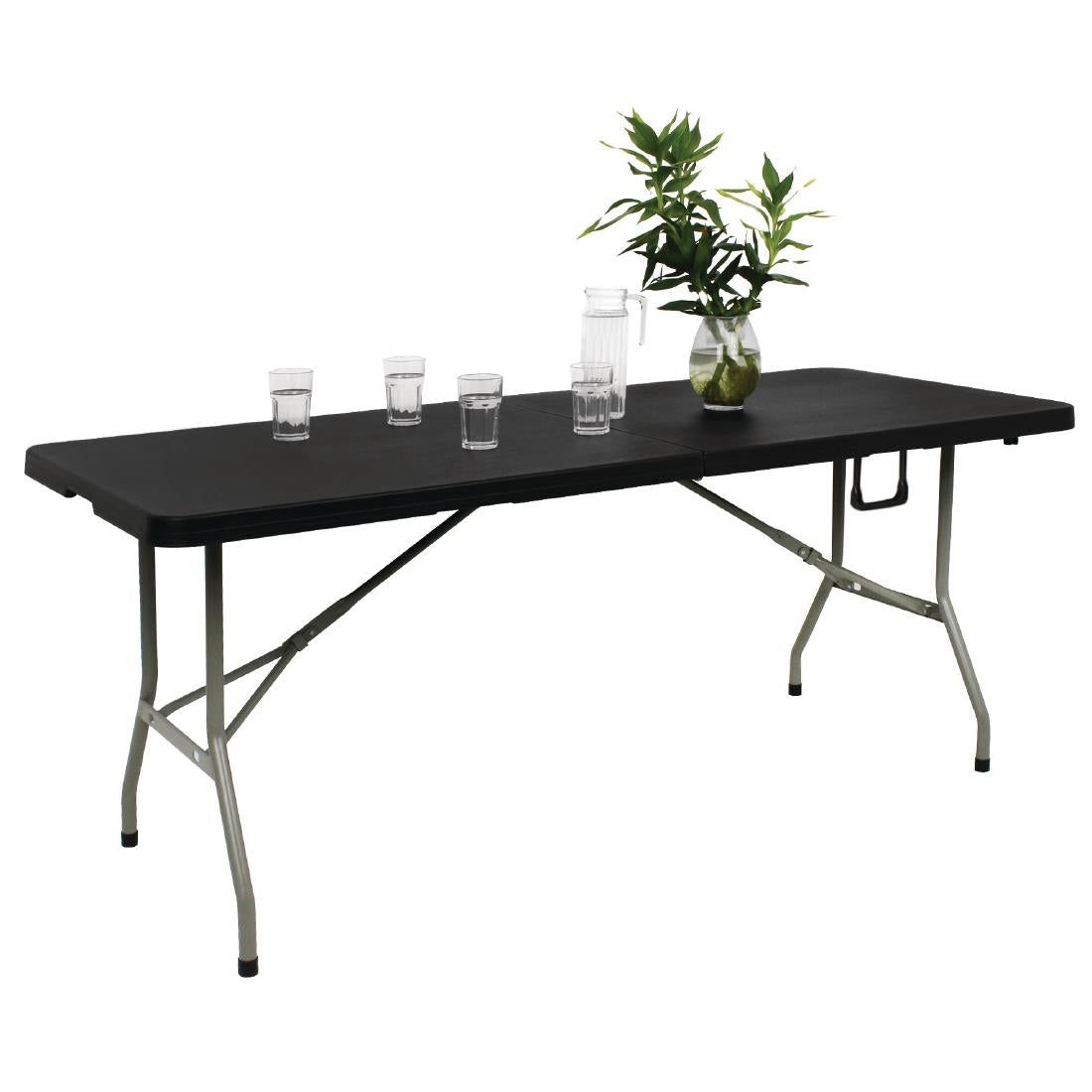 Table pliante rectangulaire Bolero noire 1,8 m — HZ169