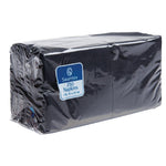 Serviettes cocktail noires Swantex 25x25cm 2 plis 1/4 (lot de 2 000) — CB666