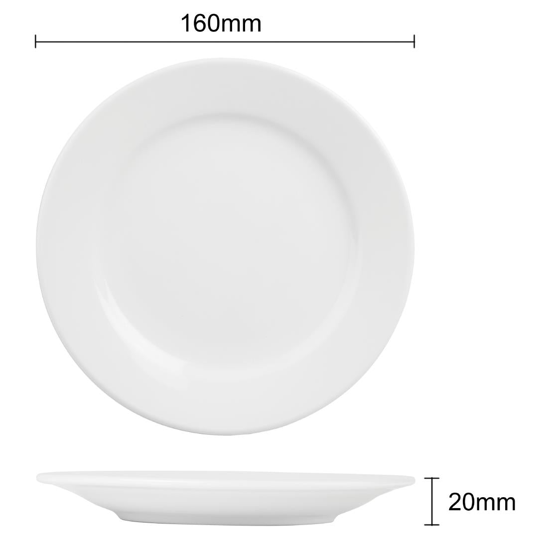 Assiettes à bord large Olympia Athena 165mm (lot de 12) — CC206