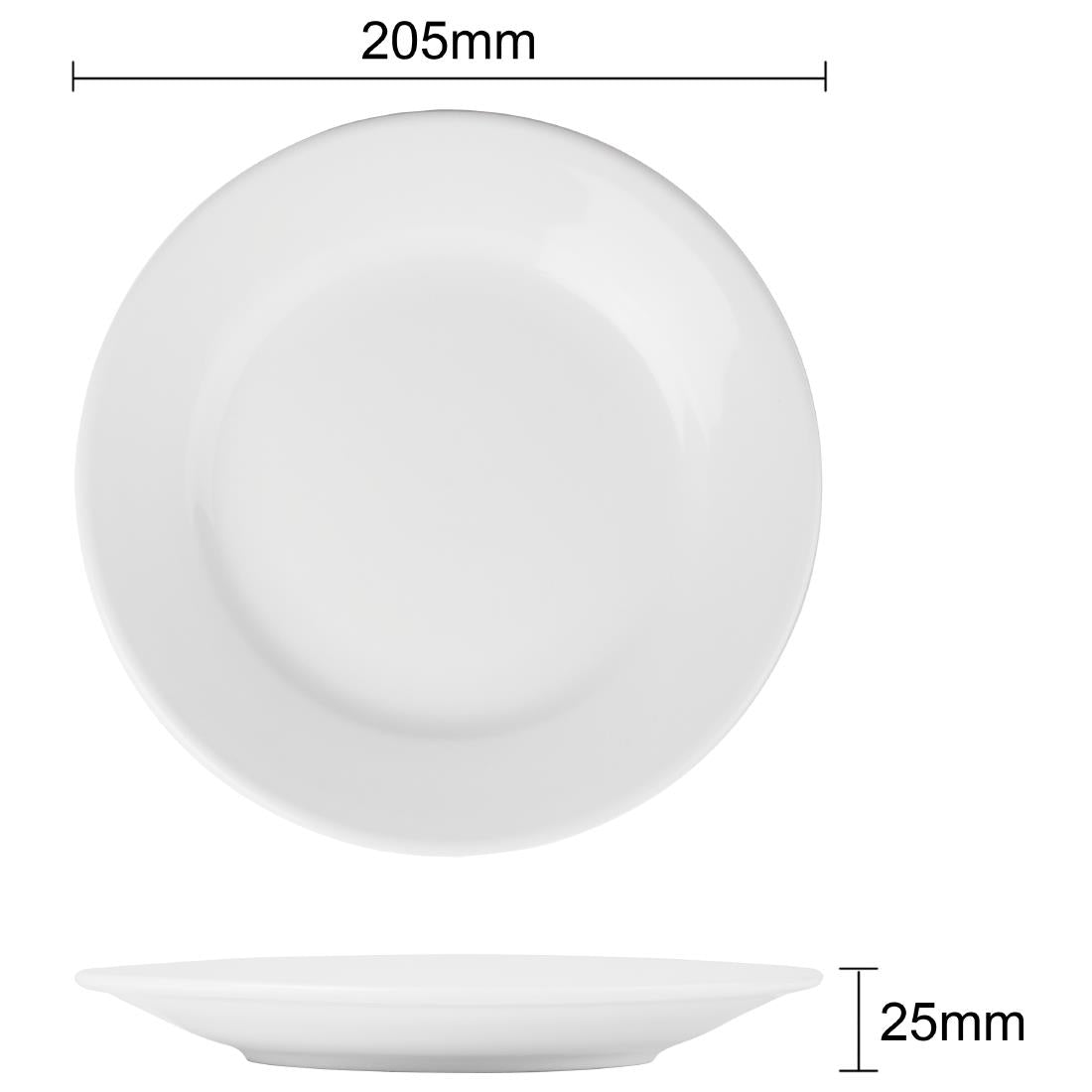 Assiettes à bord large Olympia Athena 202mm (lot de 12) — CC207