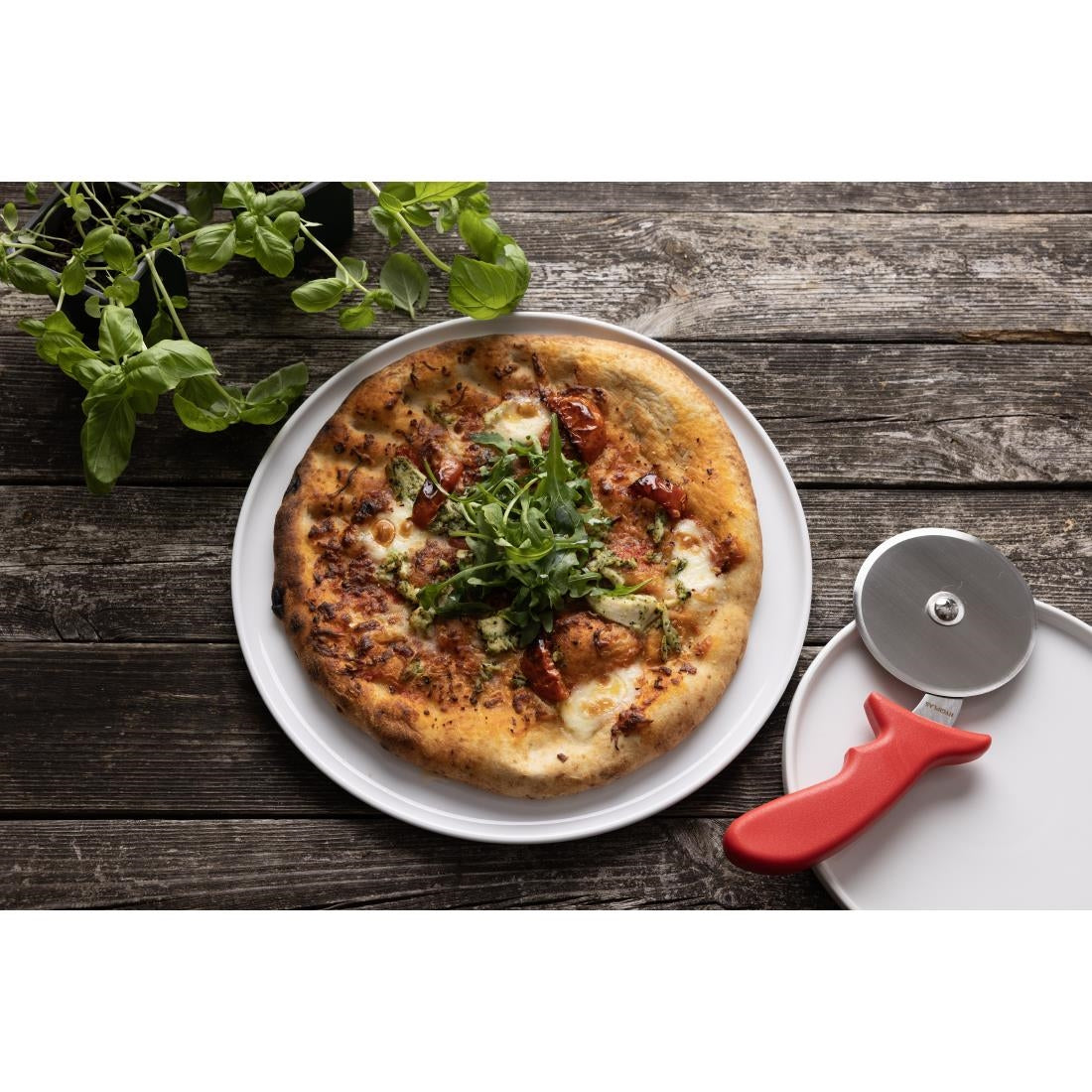 Roulette à pizza Hygiplas 102mm rouge — CC407