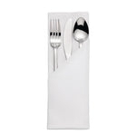 Serviettes blanches en coton bande de satin Mitre Luxury (lot de 10) — HB559
